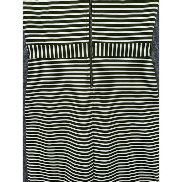 DE Collection Dress Women's Size S Green White Scoop Neck Midi Casual Striped - Picture 7 of 10